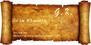 Grim Klaudia névjegykártya